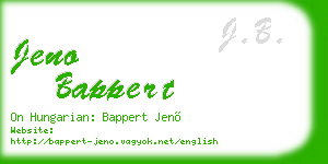 jeno bappert business card